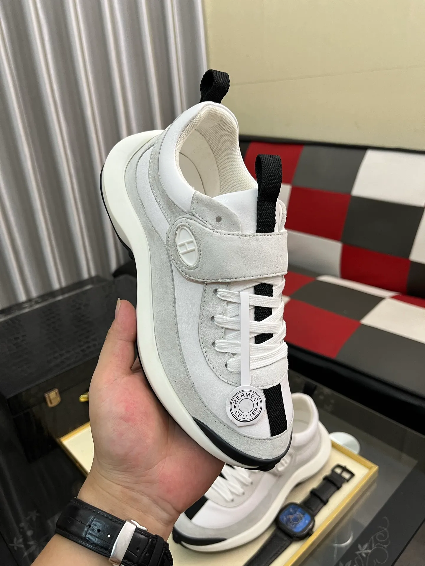 Men's shoes 💰660⌚️⌚️【HERMES】Hermès - High-end quality original order·Casual sports shoes -Upper: 🔝Nappa calfskin, suede calfskin, shoe body sewn brand ´H´ totem, tongue brand logo cloth label -Inner: water-dyed cowhide -Outsole: ultra-light TPU foam rubber; two-color molded outsole -Ultra-high quality control and fine workmanship: outstanding (high-end, noble and classy) -Size: 36-44 (45, can be customized)